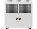10-ton portable packaged air conditioning unit for hire by Glow Power Rental, Dubai UAE — ducted spot cooling unit on castors
