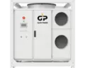 25-ton packaged air conditioning unit for hire by Glow Power Rental, Dubai UAE — high-capacity temporary cooling unit in a transport frame