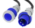 16A three-phase CEE extension cable for hire by Glow Power Rental, Dubai UAE — industrial power lead with plug and socket connectors