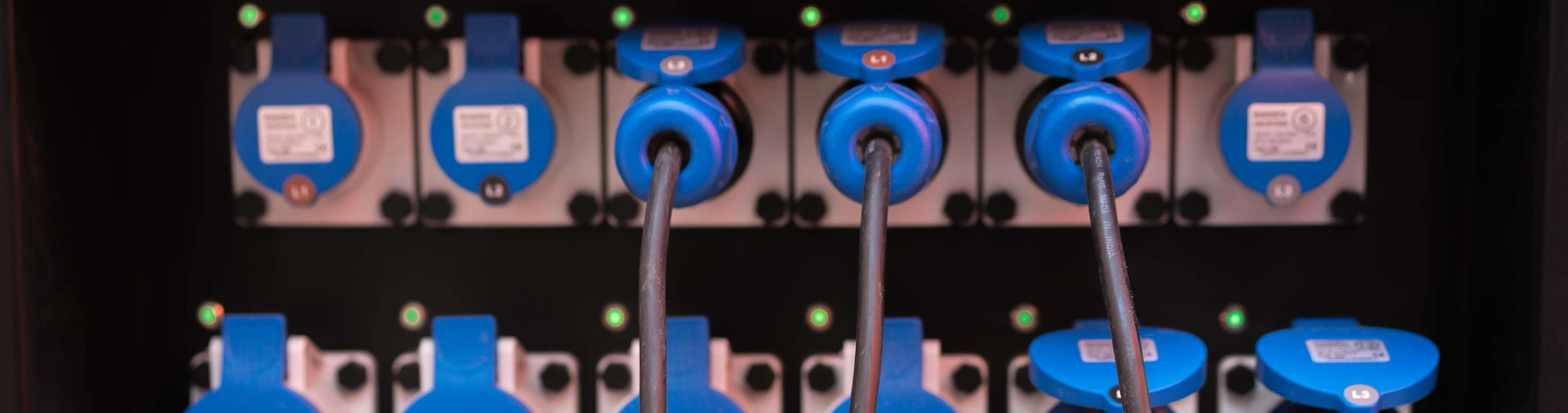 Glow Power Rental. Electric distribution board in an event.